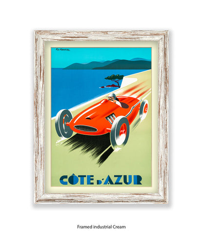 Cote d'Azur Red Car Art Print