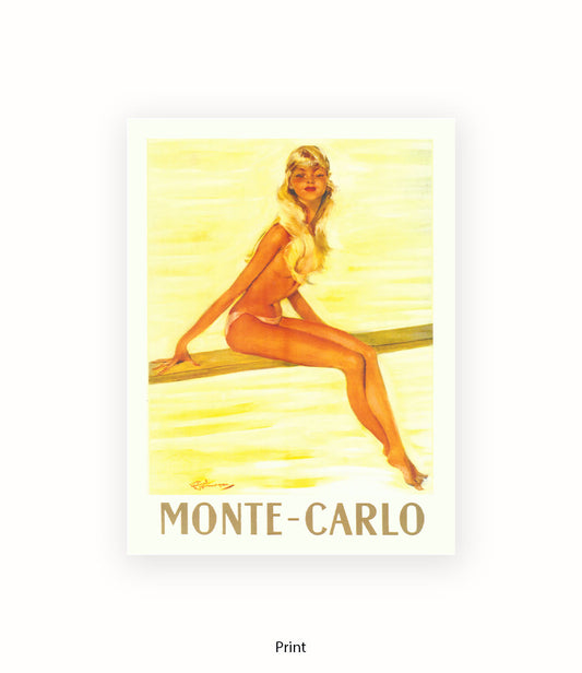Monte Carlo Girl Sitting on Branch Art Print