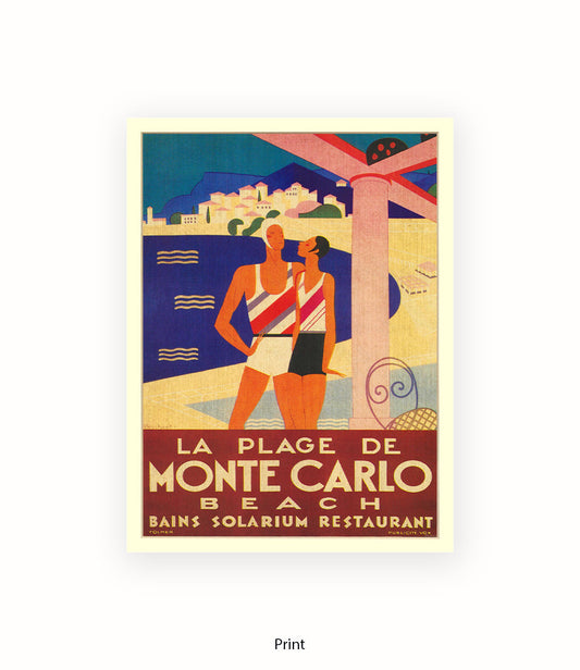 Monte Carlo La Plage De Art Print