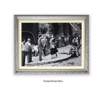 American Girl In Italy - Guys Staring - Vintage Street Photography - Art Print