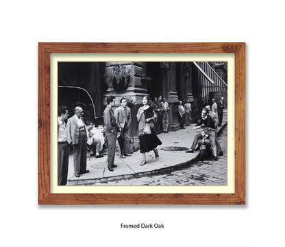 American Girl In Italy - Guys Staring - Vintage Street Photography - Art Print