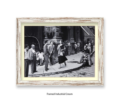 American Girl In Italy - Guys Staring - Vintage Street Photography - Art Print