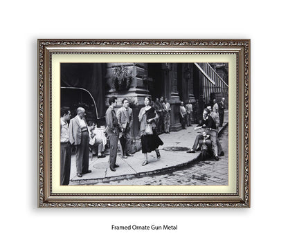 American Girl In Italy - Guys Staring - Vintage Street Photography - Art Print