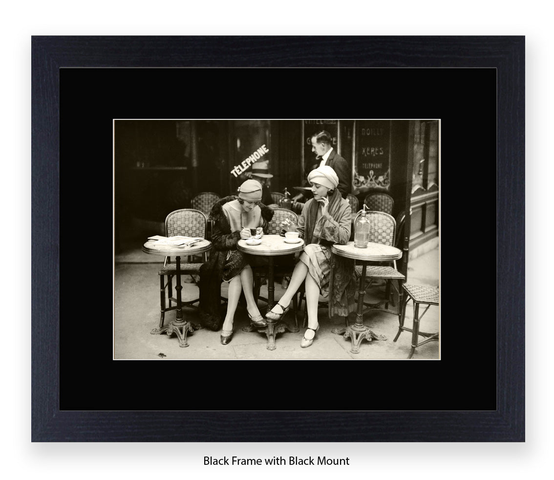 French Cafe - 2 Ladies - Vintage Street Photography - Art Print