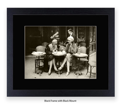 French Cafe - 2 Ladies - Vintage Street Photography - Art Print