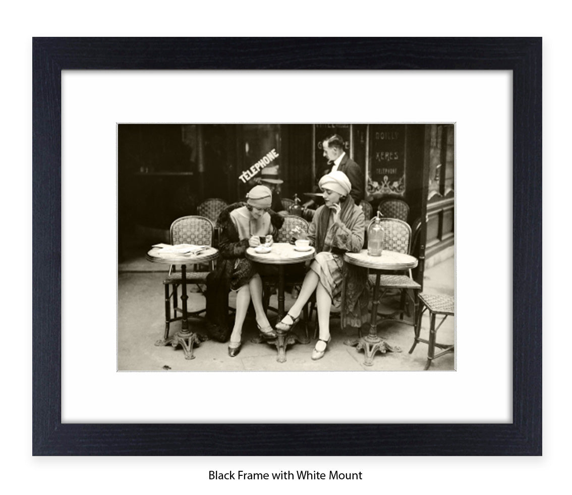 French Cafe - 2 Ladies - Vintage Street Photography - Art Print