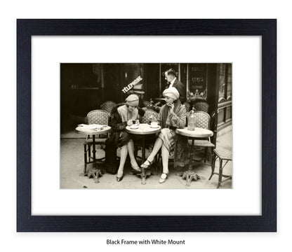 French Cafe - 2 Ladies - Vintage Street Photography - Art Print