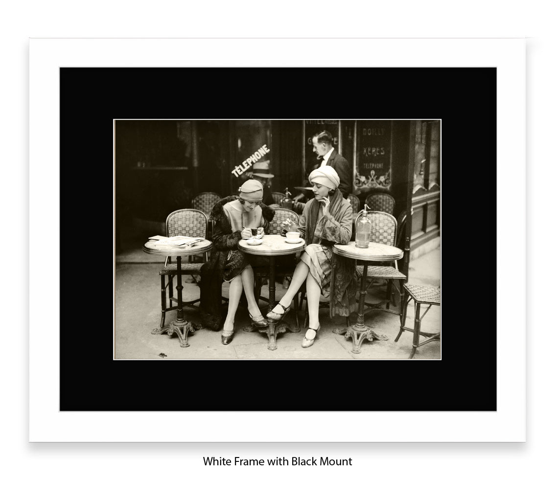 French Cafe - 2 Ladies - Vintage Street Photography - Art Print