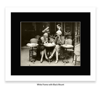 French Cafe - 2 Ladies - Vintage Street Photography - Art Print