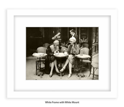 French Cafe - 2 Ladies - Vintage Street Photography - Art Print