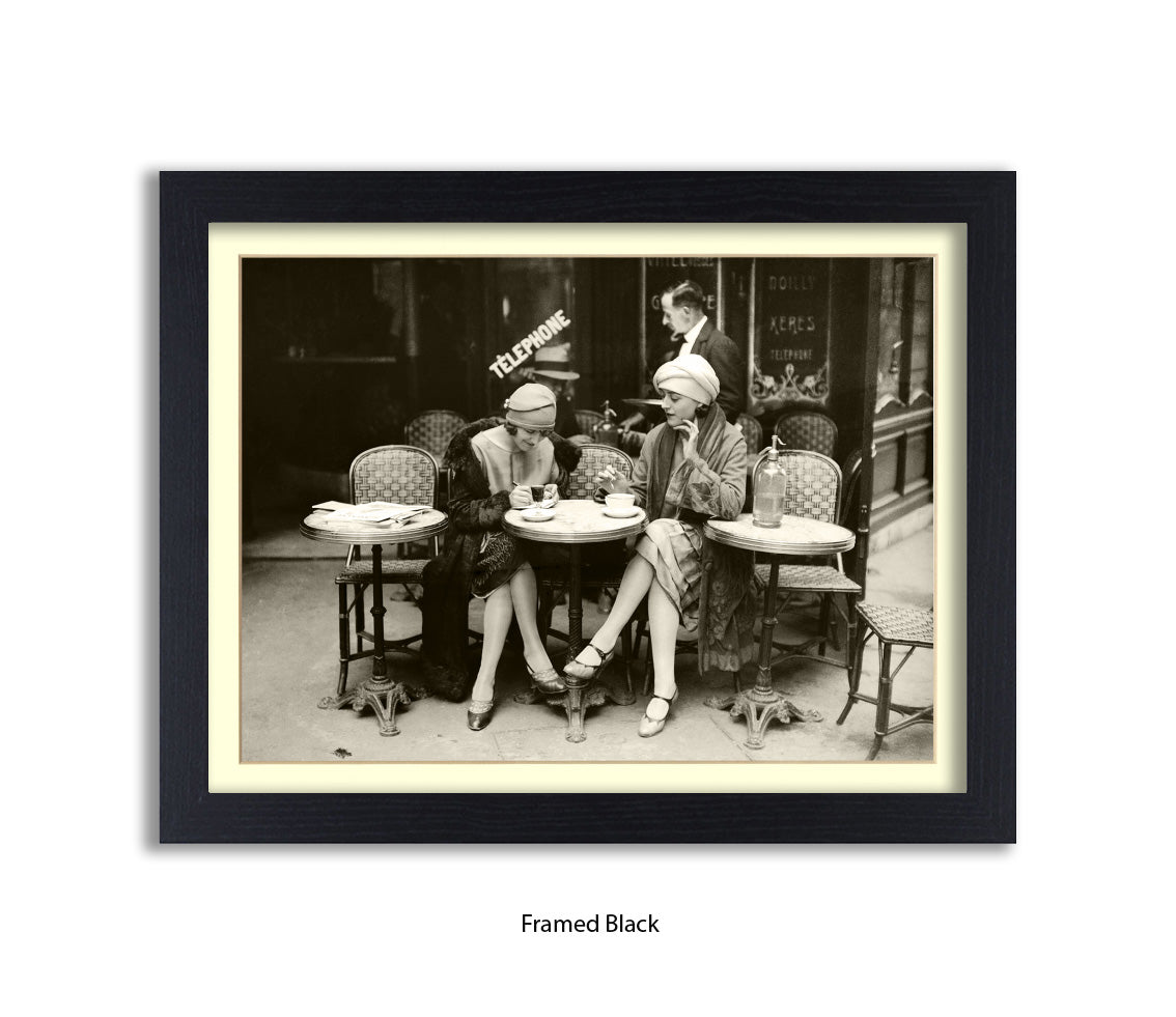 French Cafe - 2 Ladies - Vintage Street Photography - Art Print