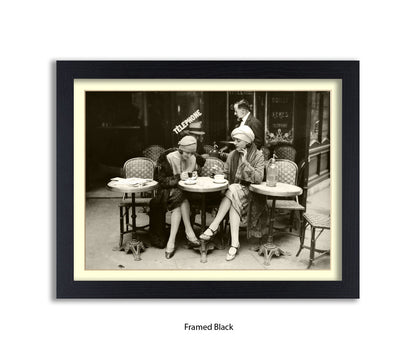 French Cafe - 2 Ladies - Vintage Street Photography - Art Print