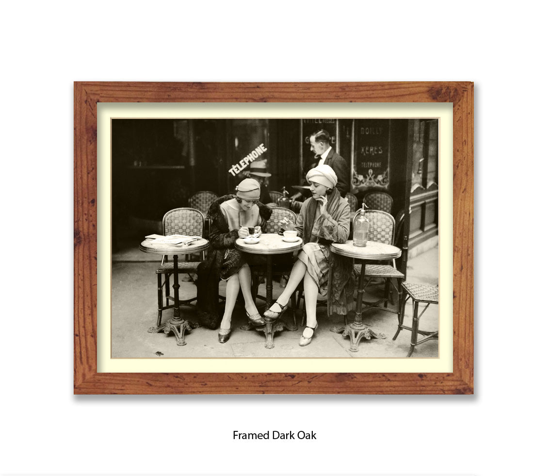 French Cafe - 2 Ladies - Vintage Street Photography - Art Print