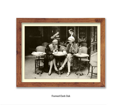 French Cafe - 2 Ladies - Vintage Street Photography - Art Print