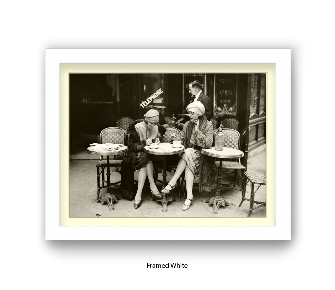 French Cafe - 2 Ladies - Vintage Street Photography - Art Print