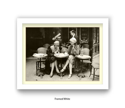French Cafe - 2 Ladies - Vintage Street Photography - Art Print