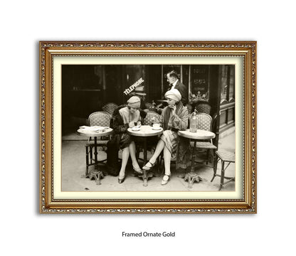 French Cafe - 2 Ladies - Vintage Street Photography - Art Print