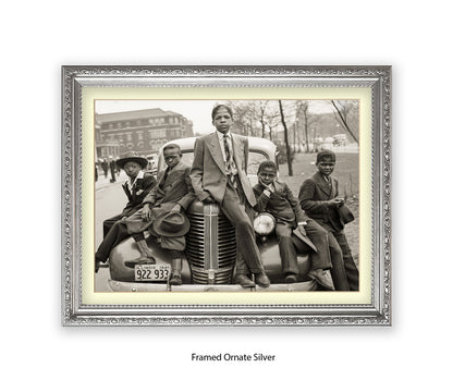 Sunday Best - Harlem Kids on Car — Vintage Street Photography - Art Print