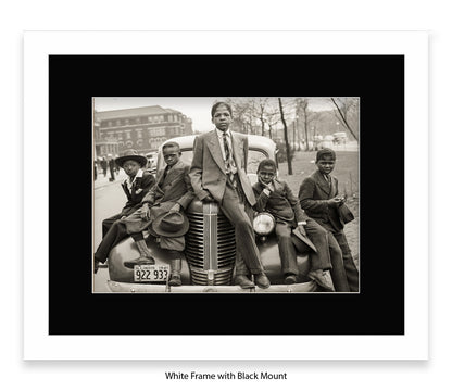 Sunday Best - Harlem Kids on Car — Vintage Street Photography - Art Print