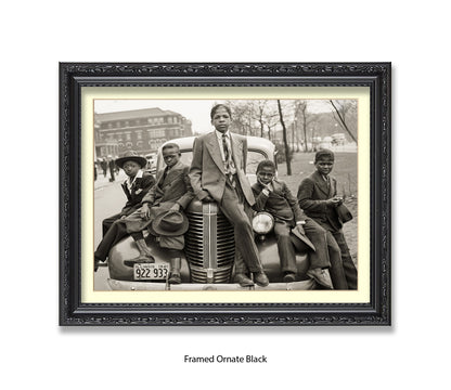 Sunday Best - Harlem Kids on Car — Vintage Street Photography - Art Print