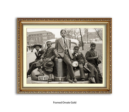 Sunday Best - Harlem Kids on Car — Vintage Street Photography - Art Print