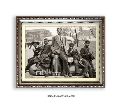 Sunday Best - Harlem Kids on Car — Vintage Street Photography - Art Print
