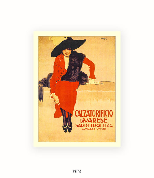 Calzaturificio Di Varse - Girl Red Dress Sitting Art Print