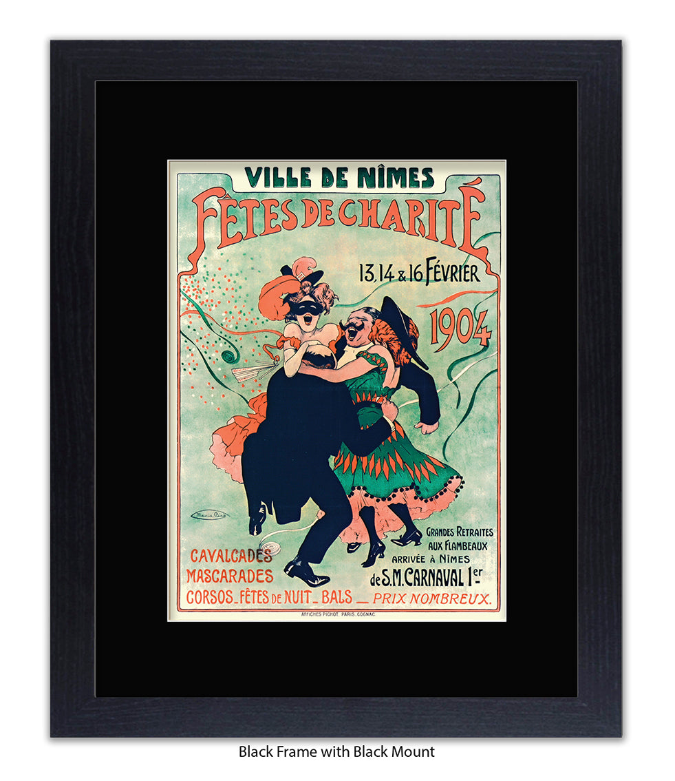 Fetes De Charite - 2 Couples Dancing - Mask - Cheret Art Print