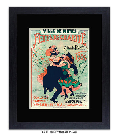 Fetes De Charite - 2 Couples Dancing - Mask - Cheret Art Print