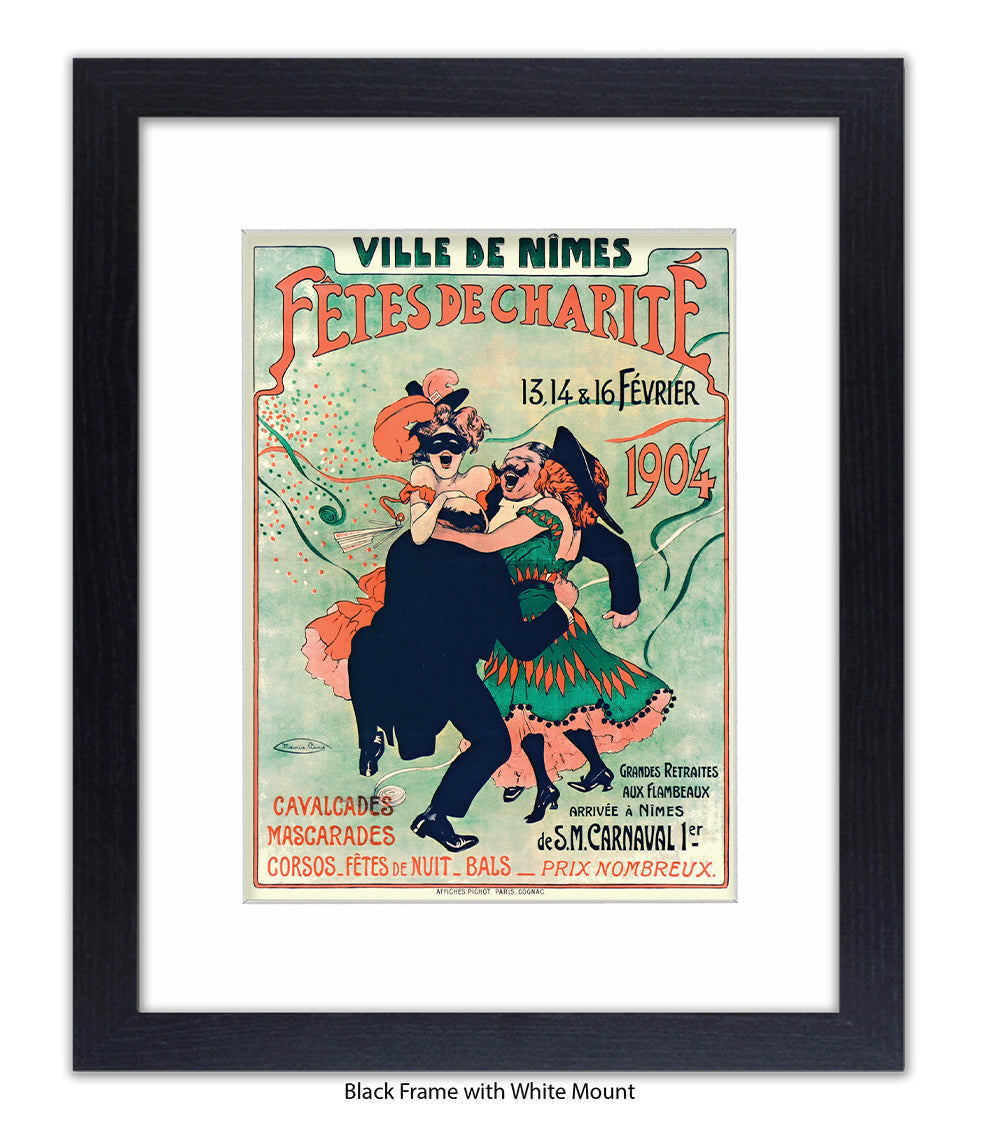 Fetes De Charite - 2 Couples Dancing - Mask - Cheret Art Print