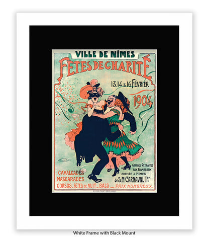 Fetes De Charite - 2 Couples Dancing - Mask - Cheret Art Print