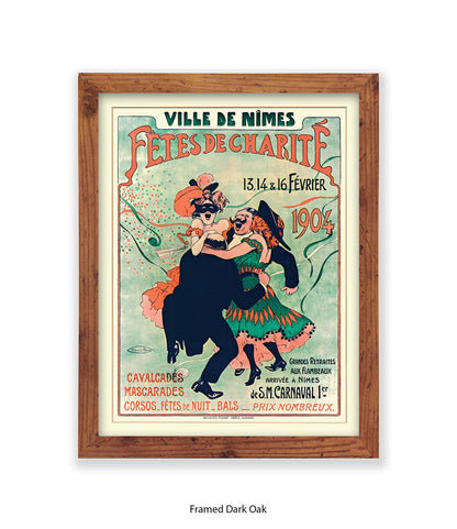 Fetes De Charite - 2 Couples Dancing - Mask - Cheret Art Print