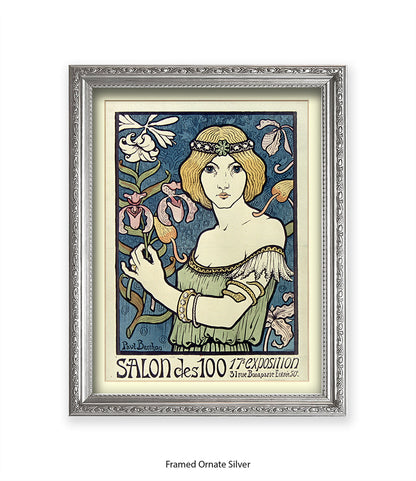 L'ermitage - Girl Red Hair White Flowers - Paul Berthon Art Print