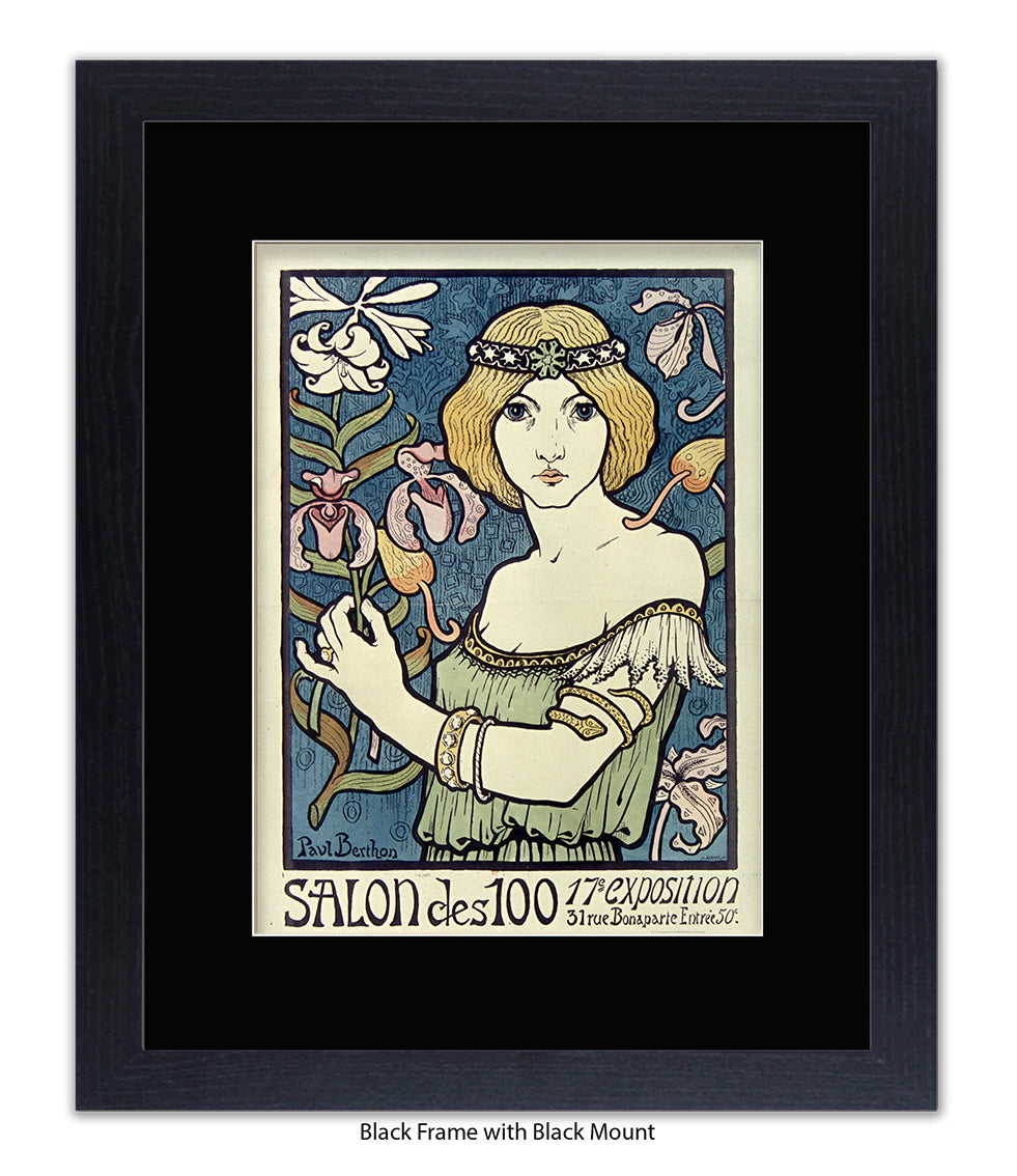 L'ermitage - Girl Red Hair White Flowers - Paul Berthon Art Print