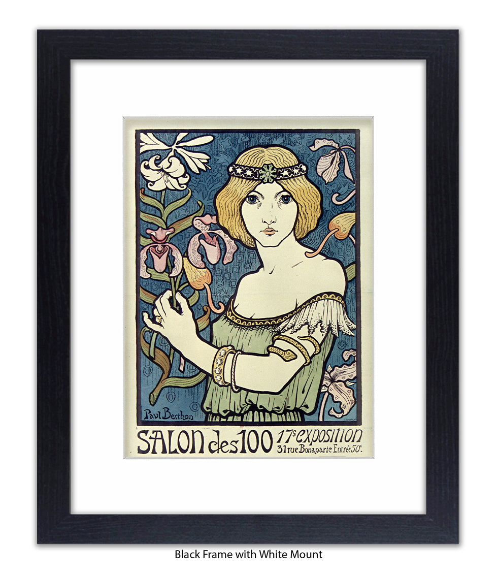 L'ermitage - Girl Red Hair White Flowers - Paul Berthon Art Print