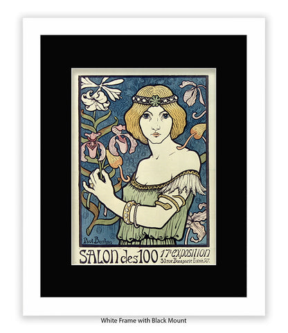 L'ermitage - Girl Red Hair White Flowers - Paul Berthon Art Print