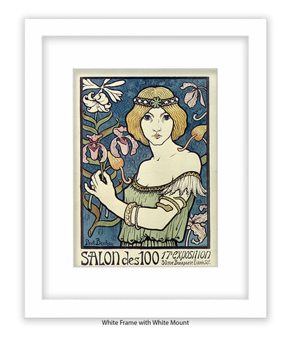 L'ermitage - Girl Red Hair White Flowers - Paul Berthon Art Print