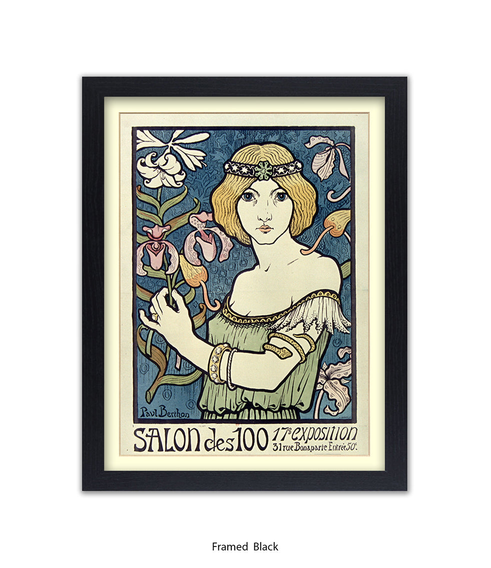 L'ermitage - Girl Red Hair White Flowers - Paul Berthon Art Print