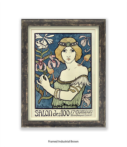 L'ermitage - Girl Red Hair White Flowers - Paul Berthon Art Print