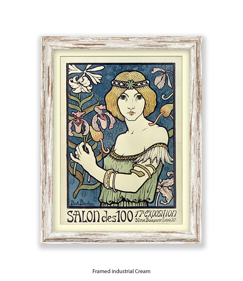 L'ermitage - Girl Red Hair White Flowers - Paul Berthon Art Print