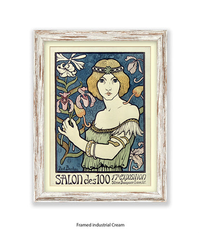L'ermitage - Girl Red Hair White Flowers - Paul Berthon Art Print
