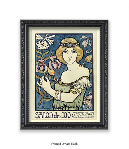 L'ermitage - Girl Red Hair White Flowers - Paul Berthon Art Print