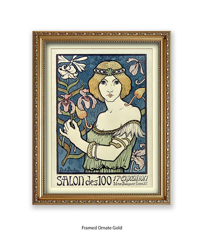 L'ermitage - Girl Red Hair White Flowers - Paul Berthon Art Print
