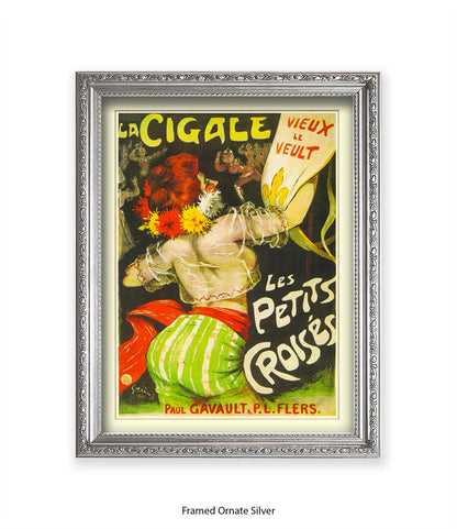 La Cigale - Les Petits Croises - Green Stripes  Art Print