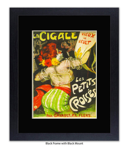 La Cigale - Les Petits Croises - Green Stripes  Art Print