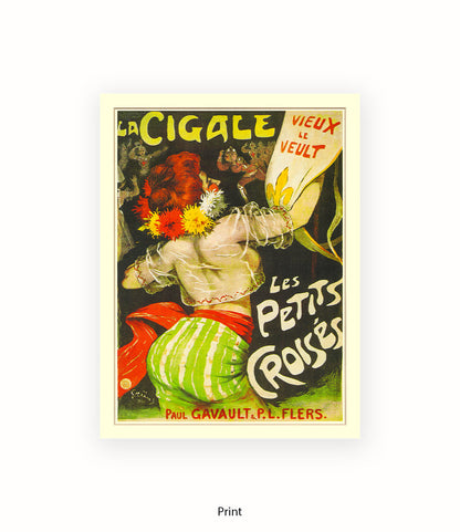 La Cigale - Les Petits Croises - Green Stripes  Art Print