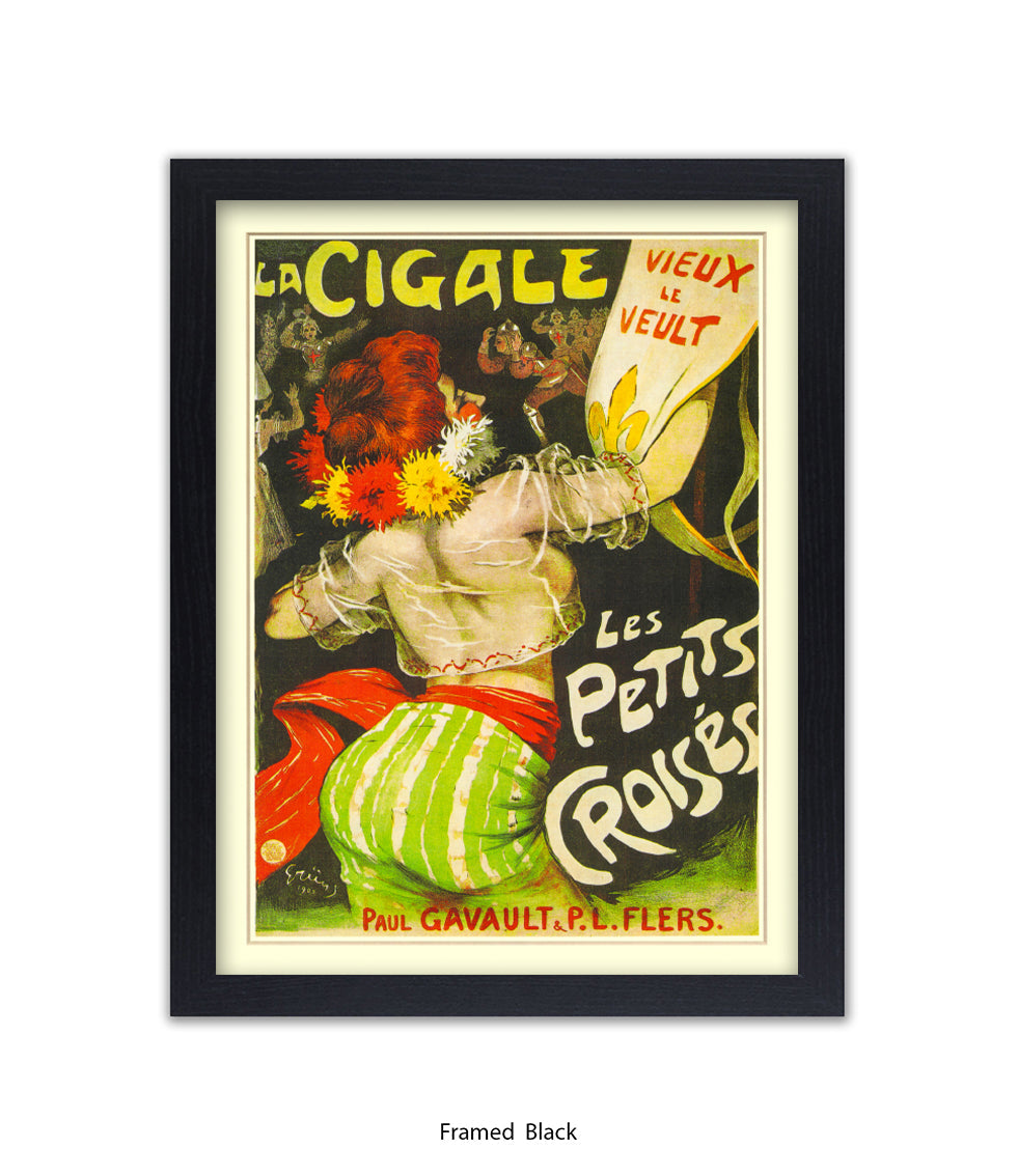 La Cigale - Les Petits Croises - Green Stripes  Art Print
