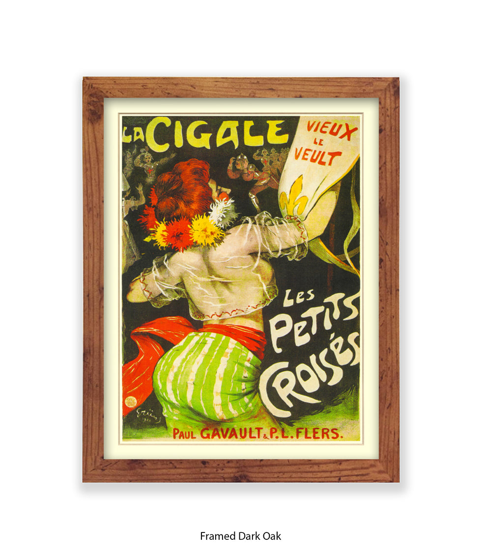 La Cigale - Les Petits Croises - Green Stripes  Art Print