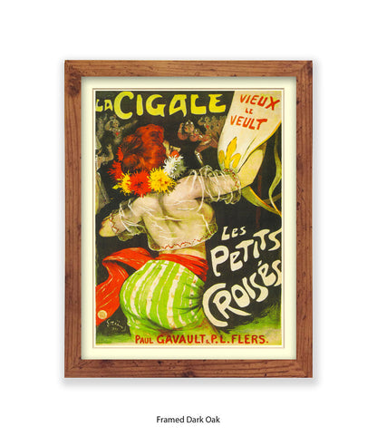 La Cigale - Les Petits Croises - Green Stripes  Art Print