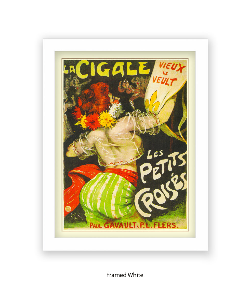 La Cigale - Les Petits Croises - Green Stripes  Art Print